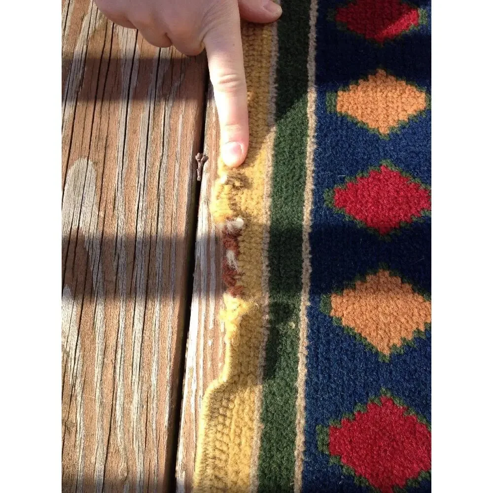 Vintage Antique Colorful Flat Weave Turkish Geometric Area Rug 100% Wool 5x6